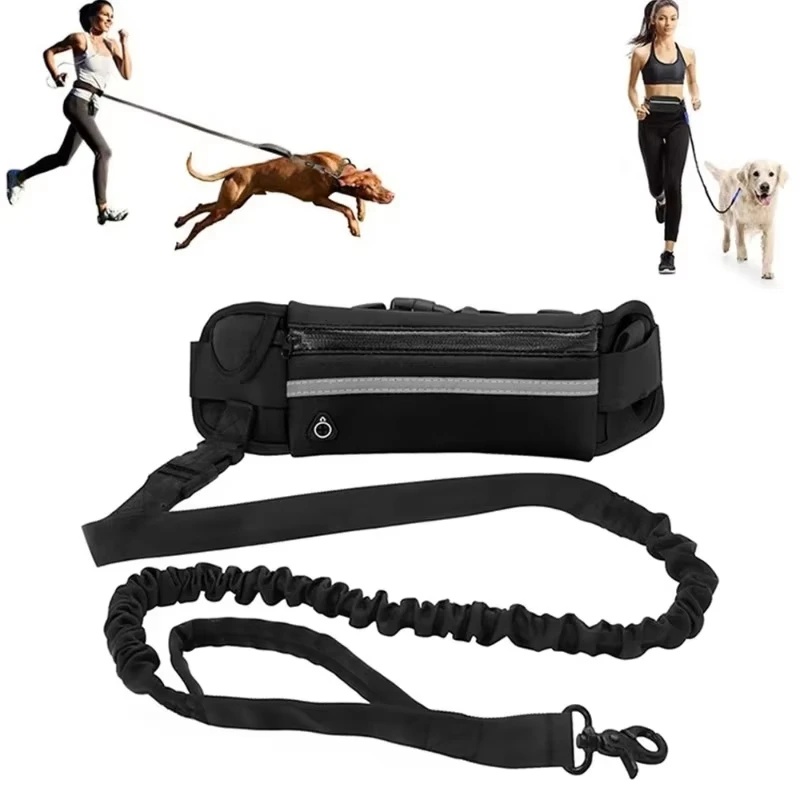 Running Gear Dog - Laisse rétractable élastique réfléchissante mains libres