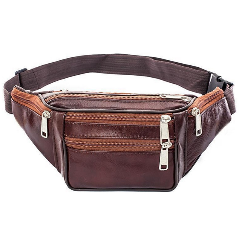 Running Belt Waist - Cuir hommes taille poitrine sac mince